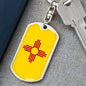 New Mexico State Flag Keychain Dog Tag Stainless Steel or 18k Gold-Express Your Love Gifts