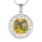 New Mexico State Seal Necklace Circle Pendant Stainless Steel or 18k Gold 18-22"-Express Your Love Gifts