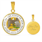 New Mexico State Seal Necklace Circle Pendant Stainless Steel or 18k Gold 18-22"-Express Your Love Gifts