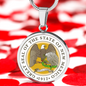 New Mexico State Seal Necklace Circle Pendant Stainless Steel or 18k Gold 18-22"-Express Your Love Gifts
