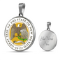 New Mexico State Seal Necklace Circle Pendant Stainless Steel or 18k Gold 18-22"-Express Your Love Gifts