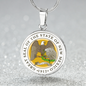 New Mexico State Seal Necklace Circle Pendant Stainless Steel or 18k Gold 18-22"-Express Your Love Gifts