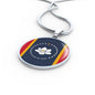 New Mississippi Magnolia Flag Circle Necklace Stainless Steel or 18k Gold 18-22"-Express Your Love Gifts