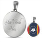 New Mississippi Magnolia Flag Circle Necklace Stainless Steel or 18k Gold 18-22"-Express Your Love Gifts