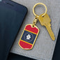 New Mississippi Magnolia Flag Keychain Dog Tag Stainless Steel or 18k Gold-Express Your Love Gifts