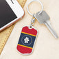 New Mississippi Magnolia Flag Keychain Dog Tag Stainless Steel or 18k Gold-Express Your Love Gifts