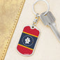 New Mississippi Magnolia Flag Keychain Dog Tag Stainless Steel or 18k Gold-Express Your Love Gifts