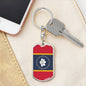 New Mississippi Magnolia Flag Keychain Dog Tag Stainless Steel or 18k Gold-Express Your Love Gifts