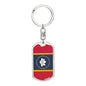 New Mississippi Magnolia Flag Keychain Dog Tag Stainless Steel or 18k Gold-Express Your Love Gifts
