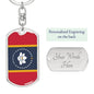 New Mississippi Magnolia Flag Keychain Dog Tag Stainless Steel or 18k Gold-Express Your Love Gifts