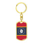 New Mississippi Magnolia Flag Keychain Dog Tag Stainless Steel or 18k Gold-Express Your Love Gifts