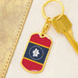 New Mississippi Magnolia Flag Keychain Dog Tag Stainless Steel or 18k Gold-Express Your Love Gifts