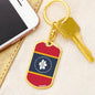 New Mississippi Magnolia Flag Keychain Dog Tag Stainless Steel or 18k Gold-Express Your Love Gifts