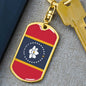New Mississippi Magnolia Flag Keychain Dog Tag Stainless Steel or 18k Gold-Express Your Love Gifts