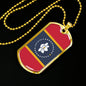 New Mississippi Magnolia Flag Necklace Stainless Steel or 18k Gold Dog Tag w 24" Chain-Express Your Love Gifts