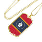 New Mississippi Magnolia Flag Necklace Stainless Steel or 18k Gold Dog Tag w 24" Chain-Express Your Love Gifts