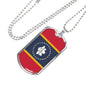 New Mississippi Magnolia Flag Necklace Stainless Steel or 18k Gold Dog Tag w 24" Chain-Express Your Love Gifts