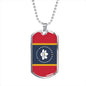 New Mississippi Magnolia Flag Necklace Stainless Steel or 18k Gold Dog Tag w 24" Chain-Express Your Love Gifts