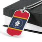 New Mississippi Magnolia Flag Necklace Stainless Steel or 18k Gold Dog Tag w 24" Chain-Express Your Love Gifts