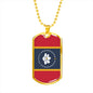 New Mississippi Magnolia Flag Necklace Stainless Steel or 18k Gold Dog Tag w 24" Chain-Express Your Love Gifts