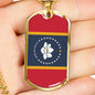 New Mississippi Magnolia Flag Necklace Stainless Steel or 18k Gold Dog Tag w 24" Chain-Express Your Love Gifts