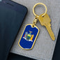 New York State Flag Keychain Dog Tag Stainless Steel or 18k Gold-Express Your Love Gifts