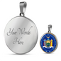 New York State Seal Necklace Circle Pendant Stainless Steel or 18k Gold 18-22"-Express Your Love Gifts