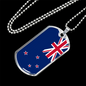 New Zealand Flag Necklace Stainless Steel or 18k Gold Dog Tag 24" Chain-Express Your Love Gifts