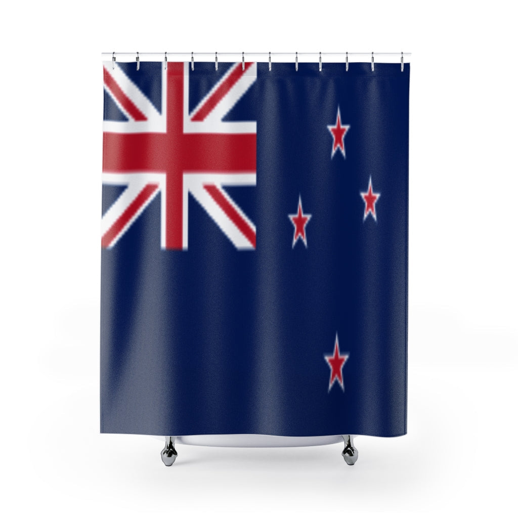 New Zealand Flag Stylish Design 71" x 74" Elegant Waterproof Shower Curtain for a Spa-like Bathroom Paradise Exceptional Craftsmanship-Express Your Love Gifts