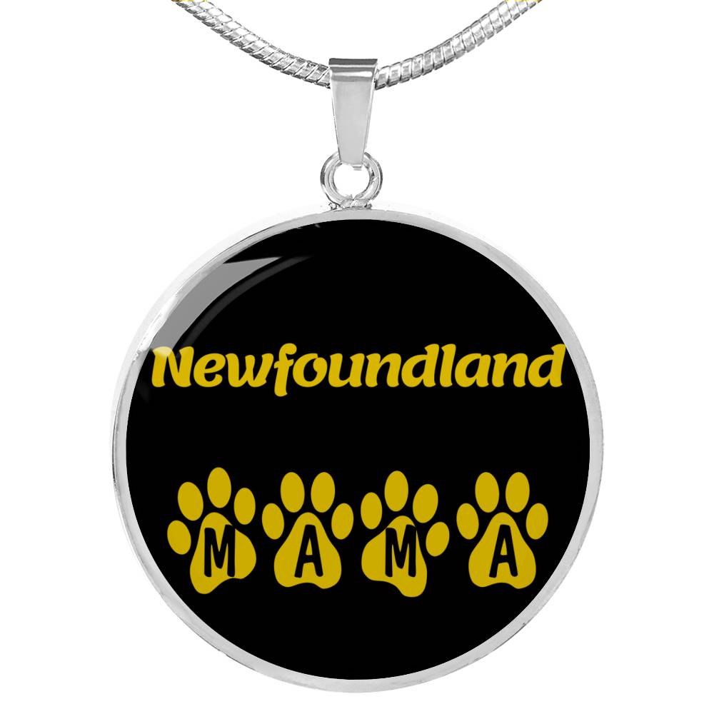 Newfoundland Mama Circle Necklace Stainless Steel or 18k Gold 18-22" Dog Owner Lover-Express Your Love Gifts