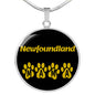 Newfoundland Mama Circle Necklace Stainless Steel or 18k Gold 18-22" Dog Owner Lover-Express Your Love Gifts