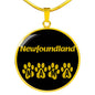 Newfoundland Mama Circle Necklace Stainless Steel or 18k Gold 18-22" Dog Owner Lover-Express Your Love Gifts