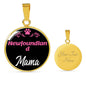 Newfoundland Mama Necklace Circle Pendant Stainless Steel or 18k Gold 18-22" Dog Mom Pendant-Express Your Love Gifts
