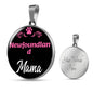 Newfoundland Mama Necklace Circle Pendant Stainless Steel or 18k Gold 18-22" Dog Mom Pendant-Express Your Love Gifts