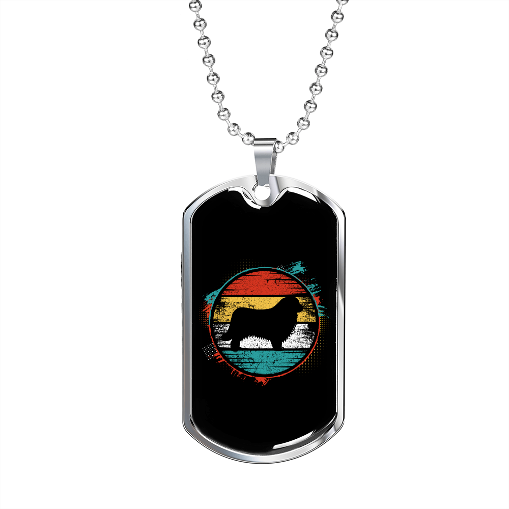 Newfoundland Necklace Stainless Steel or 18k Gold Dog Tag 24" Chain-Express Your Love Gifts