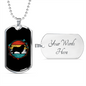 Newfoundland Necklace Stainless Steel or 18k Gold Dog Tag 24" Chain-Express Your Love Gifts