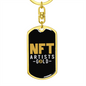 NFT Artists Gold Crypto Keychain Stainless Steel or 18k Gold Dog Tag Keyring-Express Your Love Gifts