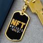 NFT Artists Gold Crypto Keychain Stainless Steel or 18k Gold Dog Tag Keyring-Express Your Love Gifts