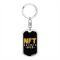 NFT Artists Gold Crypto Keychain Stainless Steel or 18k Gold Dog Tag Keyring-Express Your Love Gifts