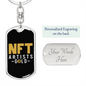 NFT Artists Gold Crypto Keychain Stainless Steel or 18k Gold Dog Tag Keyring-Express Your Love Gifts