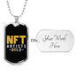 NFT Artists Gold Crypto Necklace Stainless Steel or 18k Gold Dog Tag 24" Chain-Express Your Love Gifts