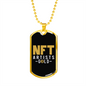 NFT Artists Gold Crypto Necklace Stainless Steel or 18k Gold Dog Tag 24" Chain-Express Your Love Gifts