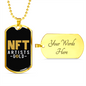 NFT Artists Gold Crypto Necklace Stainless Steel or 18k Gold Dog Tag 24" Chain-Express Your Love Gifts