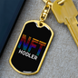 NFT Hodler Crypto Keychain Stainless Steel or 18k Gold Dog Tag Keyring-Express Your Love Gifts