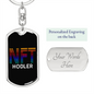 NFT Hodler Crypto Keychain Stainless Steel or 18k Gold Dog Tag Keyring-Express Your Love Gifts