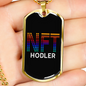 NFT Hodler Crypto Necklace Stainless Steel or 18k Gold Dog Tag 24" Chain-Express Your Love Gifts