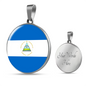 Nicaragua Flag Necklace Circle Pendant Stainless Steel or 18k Gold 18-22"-Express Your Love Gifts
