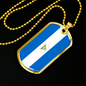 Nicaragua Flag Necklace Stainless Steel or 18k Gold Dog Tag 24" Chain-Express Your Love Gifts