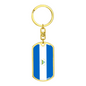 Nicaragua Flag Swivel Keychain Dog Tag Stainless Steel or 18k Gold-Express Your Love Gifts