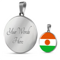Niger Flag Necklace Circle Pendant Stainless Steel or 18k Gold 18-22"-Express Your Love Gifts